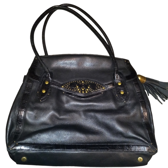 Cole hann vintage black and gold leather purse - Picture 2 of 10